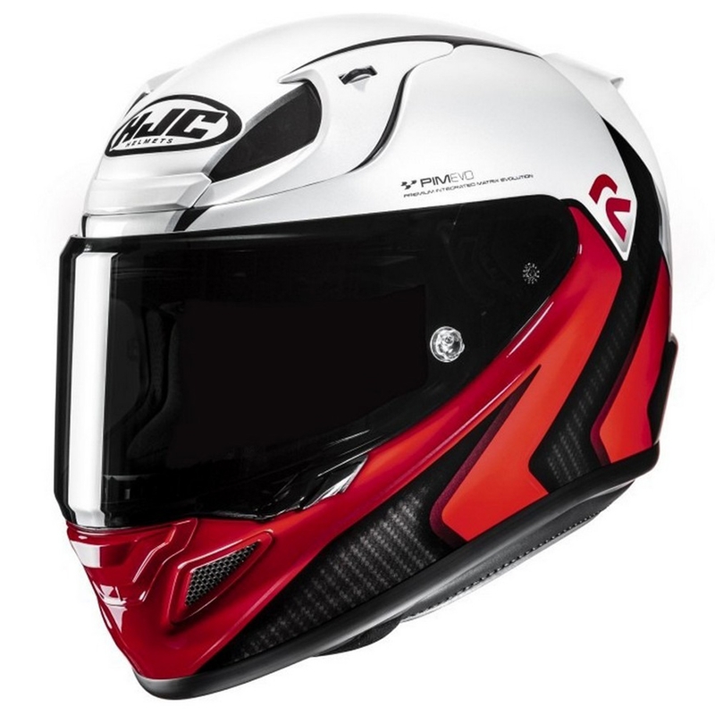 Casco de moto integral HJC RPHA 12 Kos MC1 blanco-rojo-negro