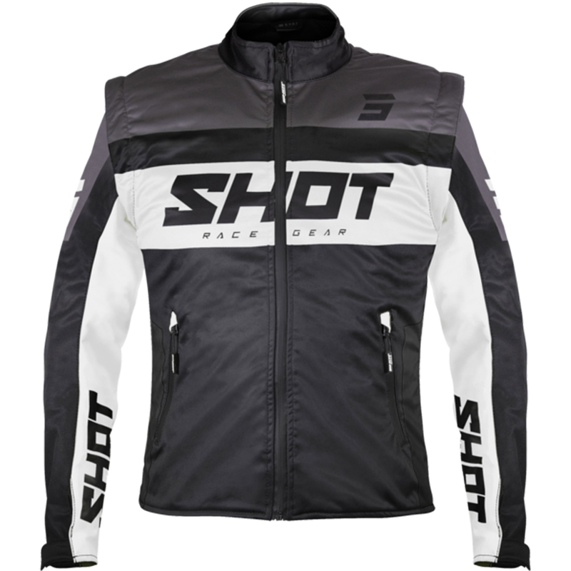 Chaqueta Softshell Shot Softshell Lite negra y blanca
