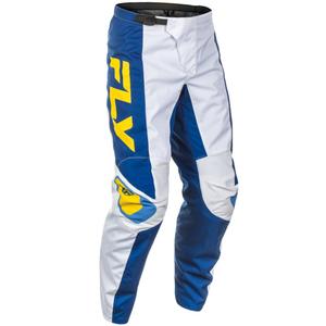 Pantalón motocross FLY Racing F-16 blanco-azul-amarillo