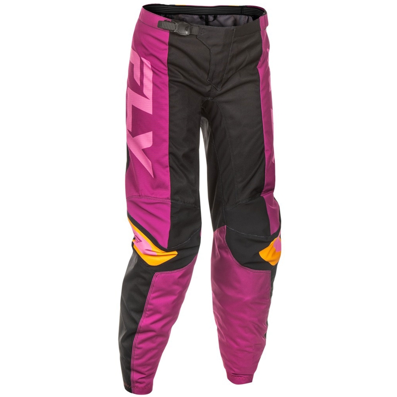 Pantalón motocross mujer FLY Racing F-16 negro-amarillo