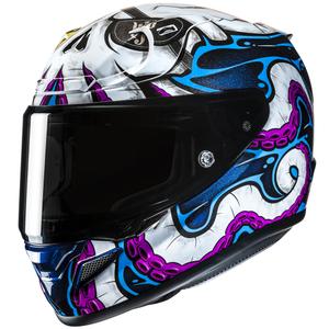 Casco integral de moto HJC RPHA 12 Kraken MC28 blanco-azul-negro