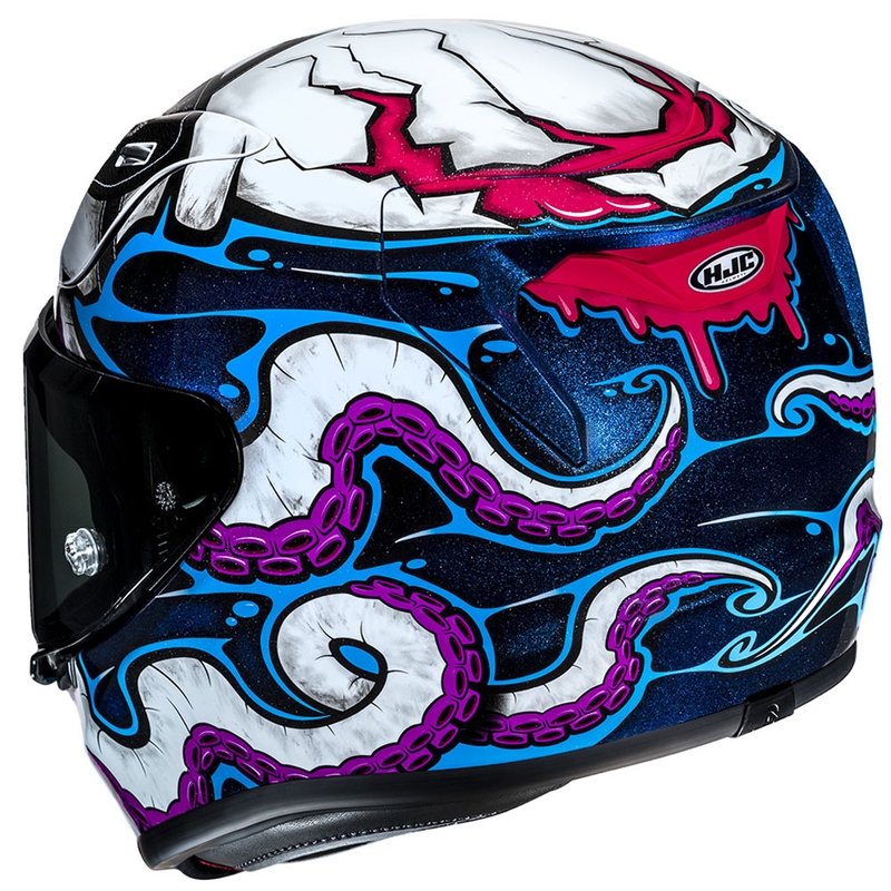 Casco integral de moto HJC RPHA 12 Kraken MC28 blanco-azul-negro