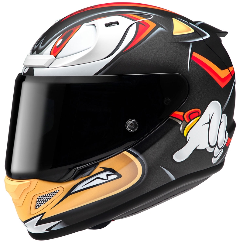 Casco de Moto Integral HJC RPHA 12 Shadow The Hedgehog MC1SF Negro-Rojo-Naranja liquidación