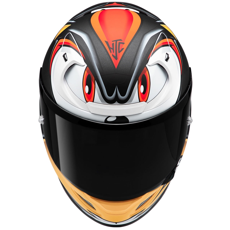 Casco de Moto Integral HJC RPHA 12 Shadow The Hedgehog MC1SF Negro-Rojo-Naranja liquidación