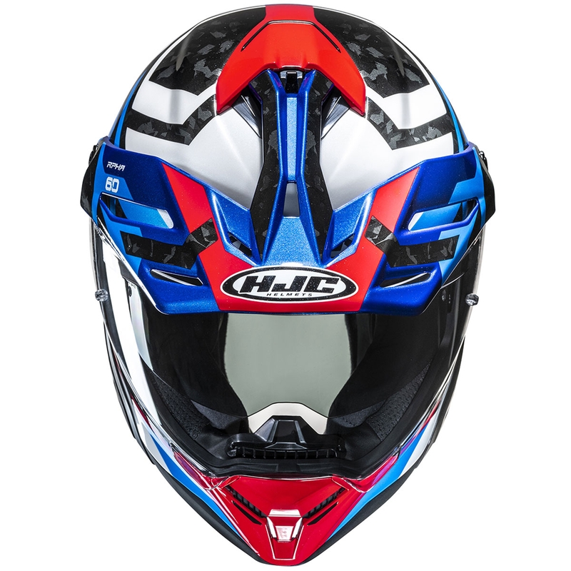 Casco de moto enduro HJC RPHA 60 Dakar MC21 azul-negro-blanco