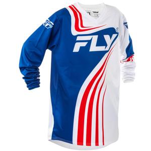 Camiseta motocross infantil FLY Racing F-16 rojo-blanco-azul