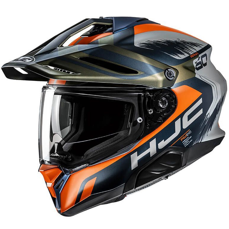 Casco de moto enduro HJC RPHA 60 Quid MC47SF azul-gris-naranja