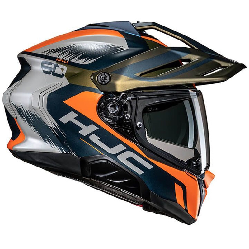 Casco de moto enduro HJC RPHA 60 Quid MC47SF azul-gris-naranja