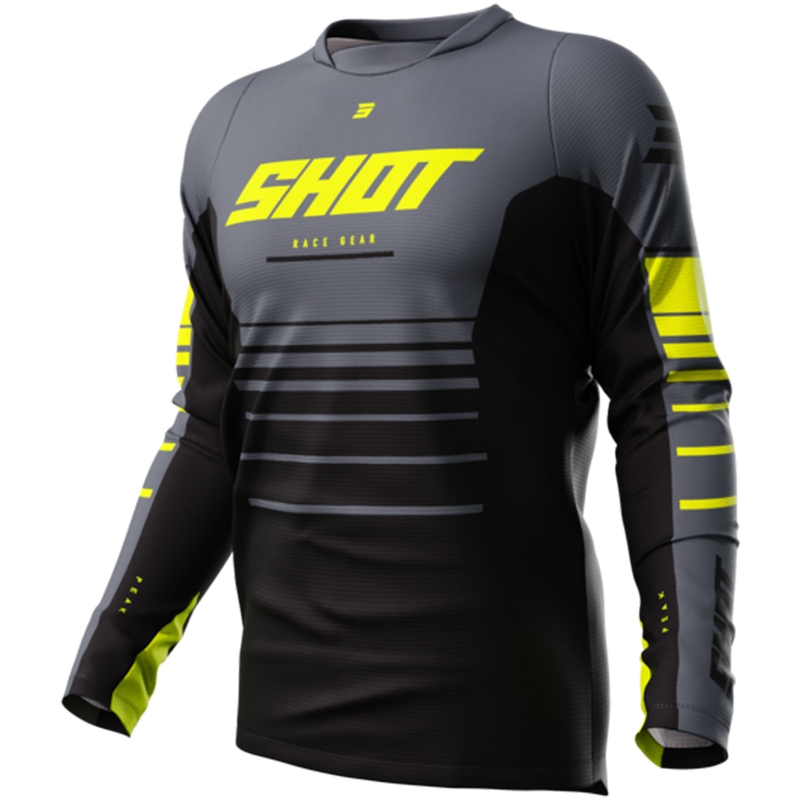Maillot motocross Shot Devo Peak amarillo fluo liquidación