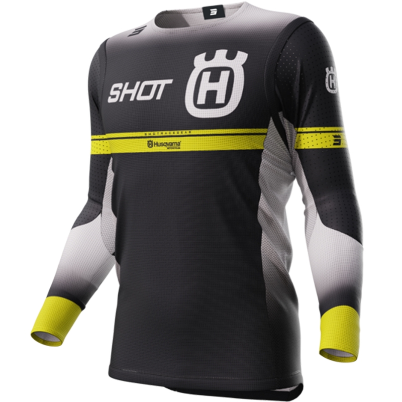 Shot Aerolite Husqvarna LE camiseta de motocross negro venta liquidación