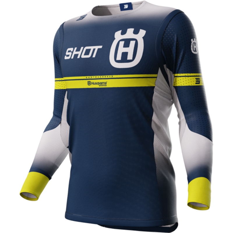 Camiseta motocross Shot Aerolite Husqvarna LE azul venta liquidación