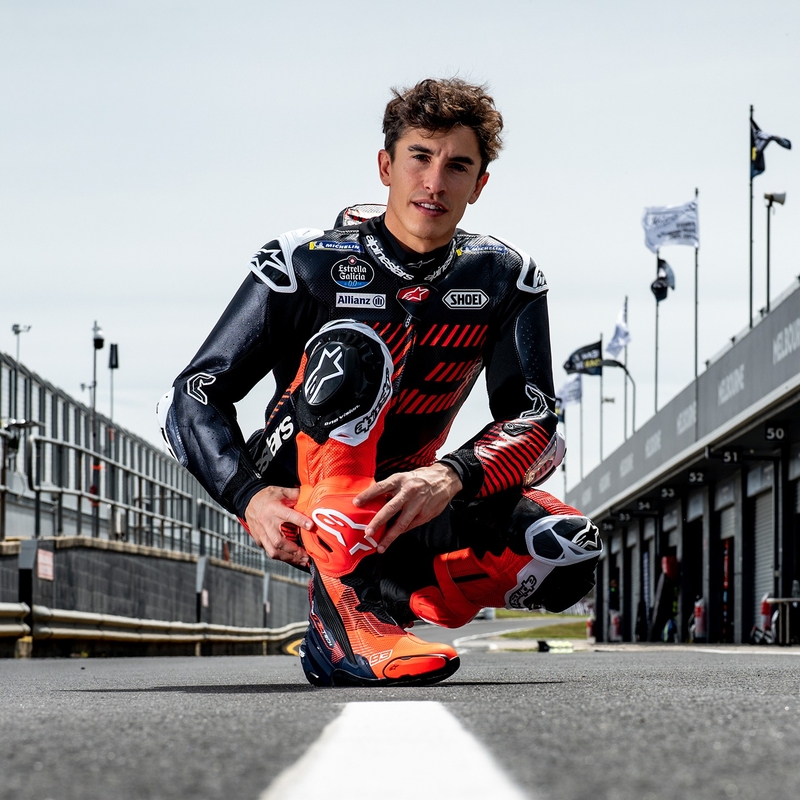 Botas de moto Alpinestars Supertech R Vented Limited Edition MM93 Marc Marquez Fluo Rojo-Azul-Negro