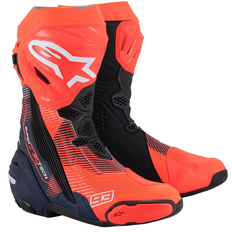 Botas de moto Alpinestars Supertech R Vented Limited Edition MM93 Marc Marquez Fluo Rojo-Azul-Negro