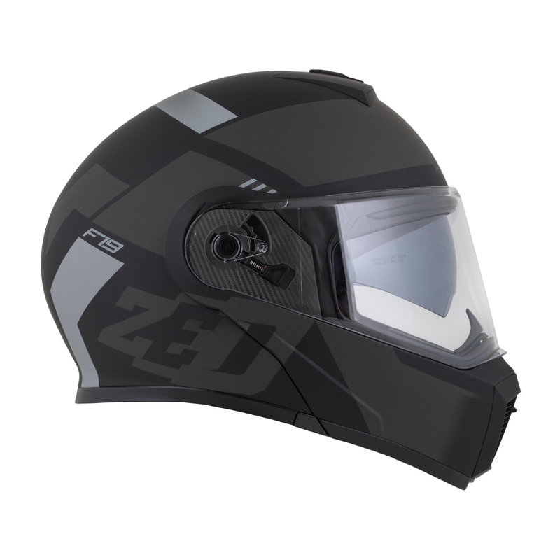 Casco de moto abatible ZED F19 negro mate-gris