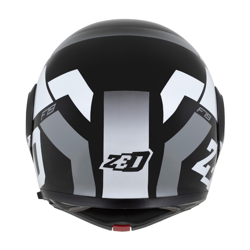 Casco de moto abatible ZED F19 negro-blanco-gris