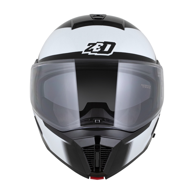 Casco de moto abatible ZED F19 negro-blanco-gris