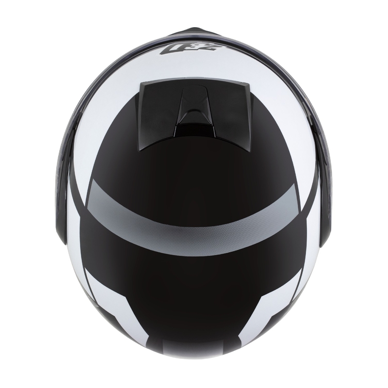 Casco de moto abatible ZED F19 negro-blanco-gris
