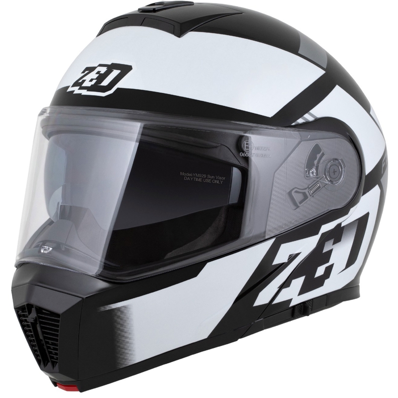 Casco de moto abatible ZED F19 negro-blanco-gris