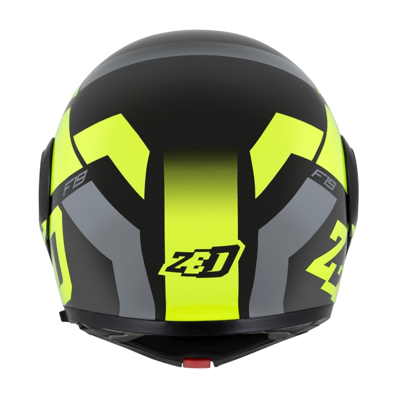 Casco de moto abatible ZED F19 negro-amarillo fluo