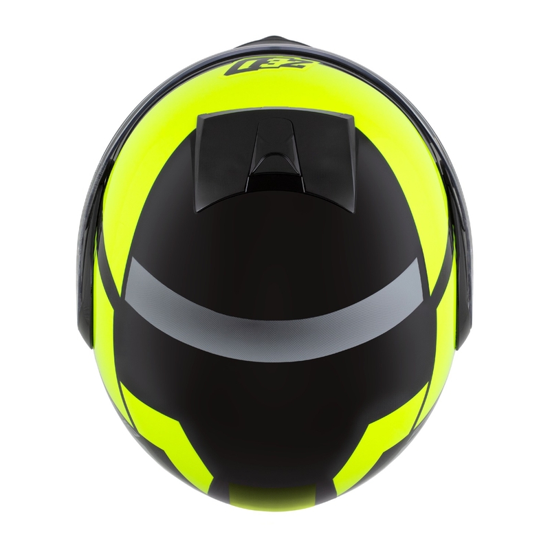 Casco de moto abatible ZED F19 negro-amarillo fluo