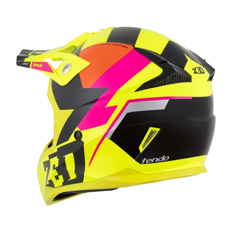 Casco motocross infantil ZED X1.9 Tendo fluo amarillo-rosa-naranja-negro
