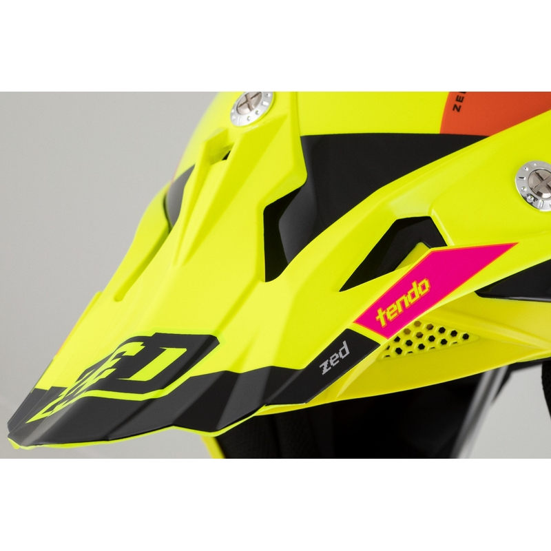 Casco motocross infantil ZED X1.9 Tendo fluo amarillo-rosa-naranja-negro
