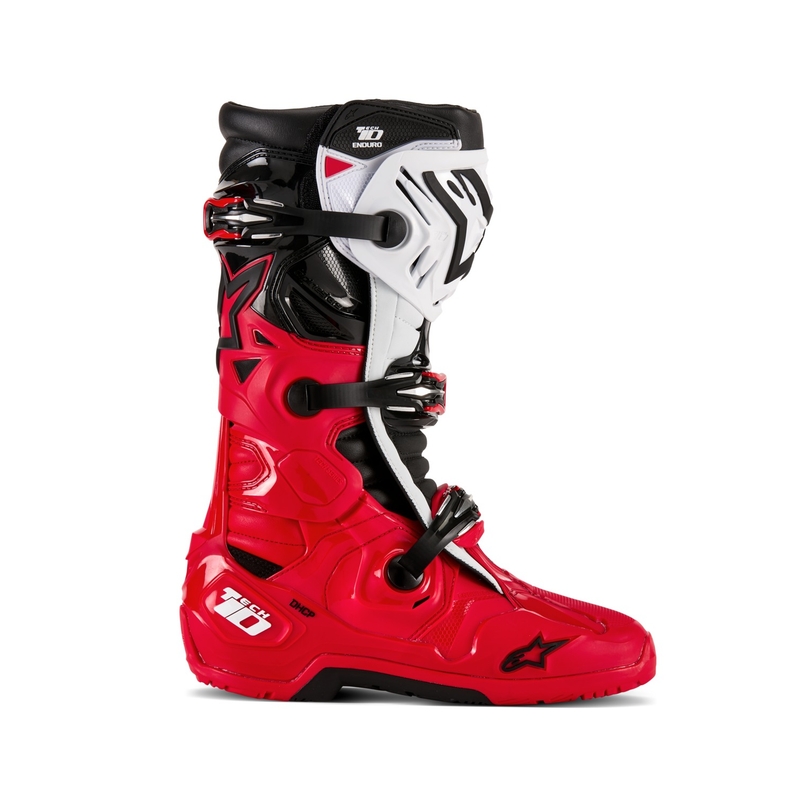 Botas de moto Alpinestars Tech 10 Enduro rojo-negro-blanco