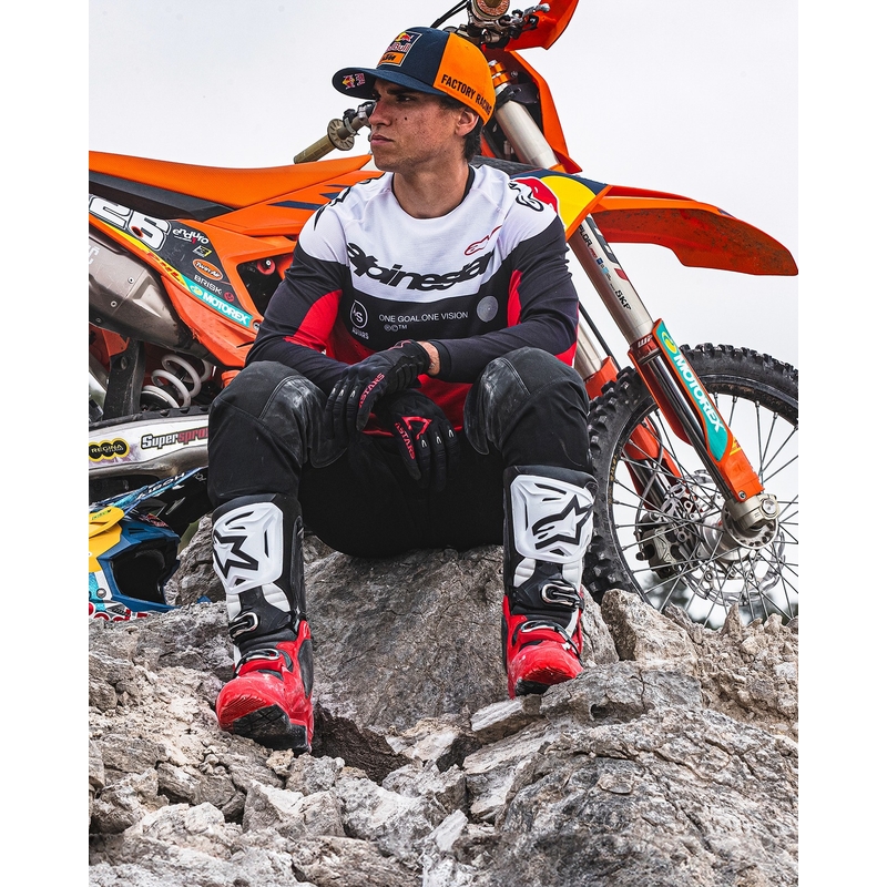 Botas de moto Alpinestars Tech 10 Enduro rojo-negro-blanco