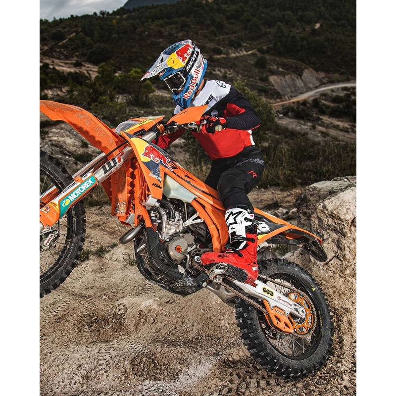 Botas de moto Alpinestars Tech 10 Enduro rojo-negro-blanco