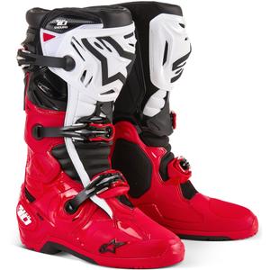Botas de moto Alpinestars Tech 10 Enduro rojo-negro-blanco