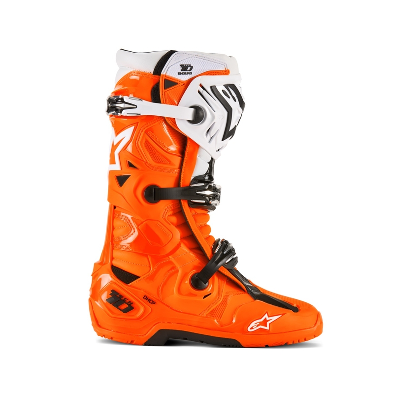 Botas moto Alpinestars Tech 10 Enduro naranja fluo-negro-blanco