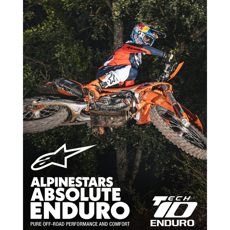 Botas moto Alpinestars Tech 10 Enduro naranja fluo-negro-blanco