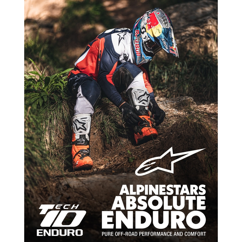 Botas moto Alpinestars Tech 10 Enduro naranja fluo-negro-blanco