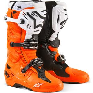 Botas moto Alpinestars Tech 10 Enduro naranja fluo-negro-blanco