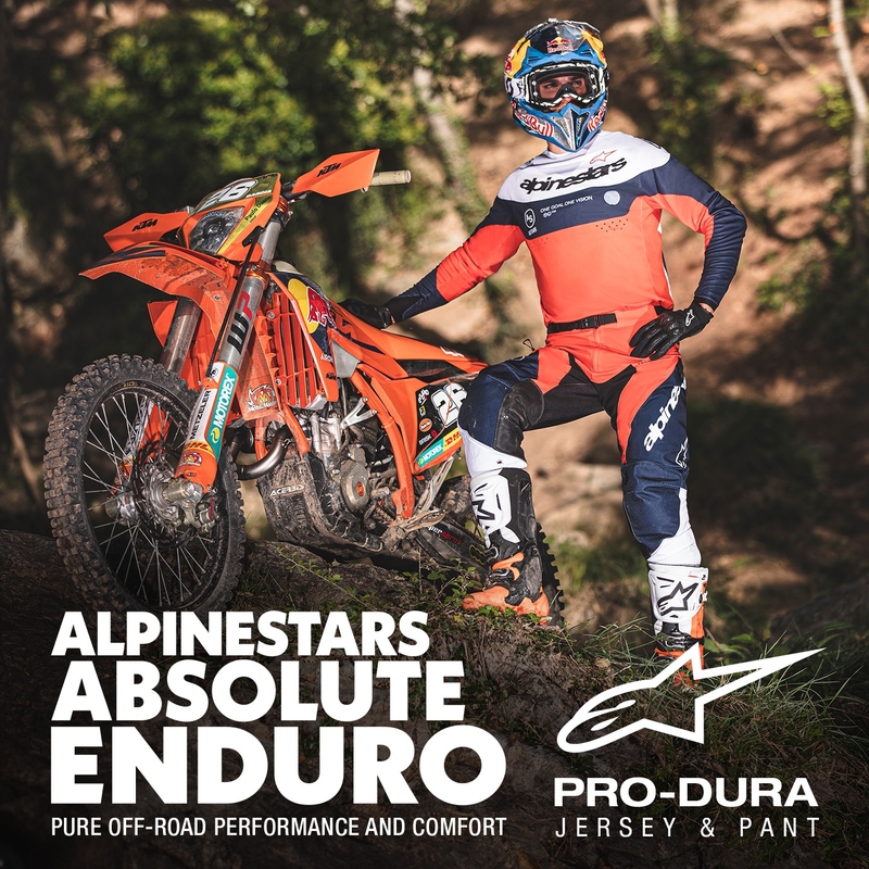 Pantalón motocross Alpinestars PRO-Dura azul-naranja-blanco