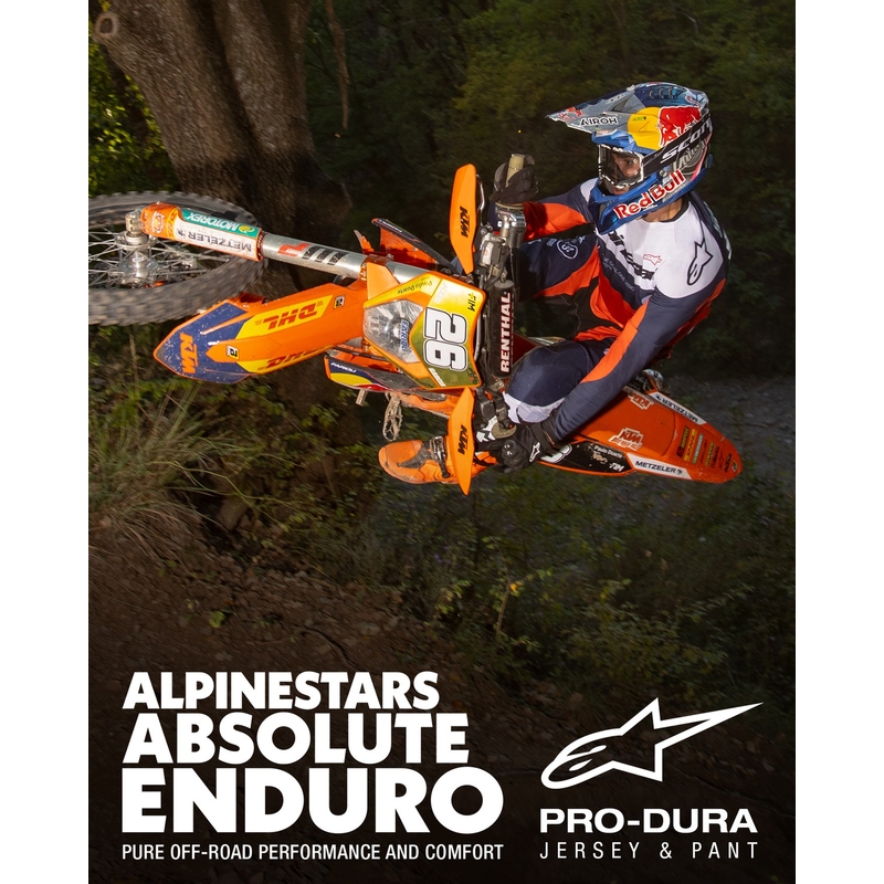 Pantalón motocross Alpinestars PRO-Dura azul-naranja-blanco