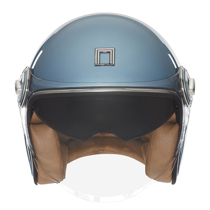 Casco de moto abierto Nox Premium Heritage turquesa
