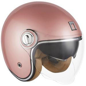 Casco de moto abierto NOX PREMIUM Heritage oro rosa