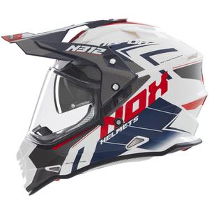 Casco de moto enduro NOX N312 Vapor blanco-negro-azul