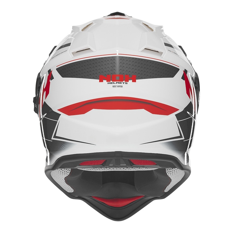 Casco de moto enduro NOX N312 Vapor blanco-negro-rojo