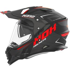Casco de moto enduro NOX N312 Vapor negro mate-rojo