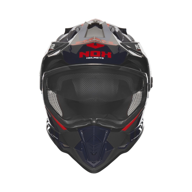 Casco de moto enduro NOX N312 Vapor negro-azul-rojo