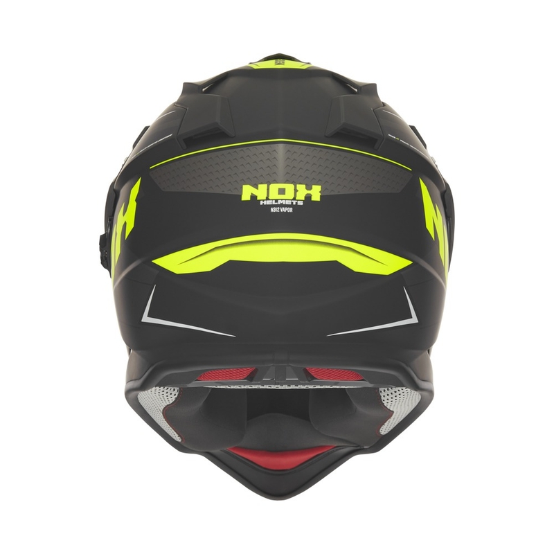 Casco de moto enduro NOX N312 Vapor negro mate-amarillo