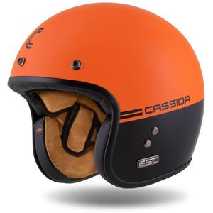 Casco de Moto Cassida Eso Super Hooligan Open Negro-Naranja Perla