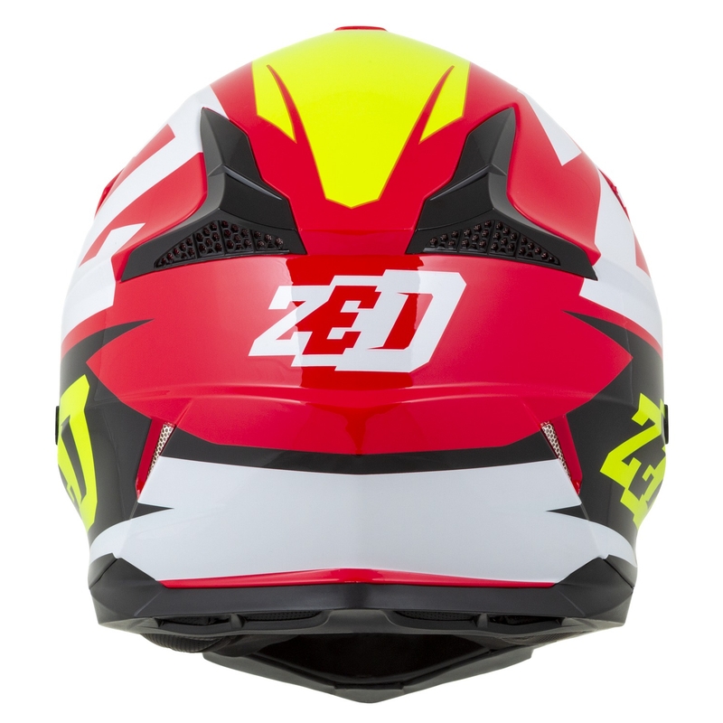 Casco de Moto Motocross ZED X1.9D Targa Niño Rojo-Amarillo Fluo-Negro-Blanco