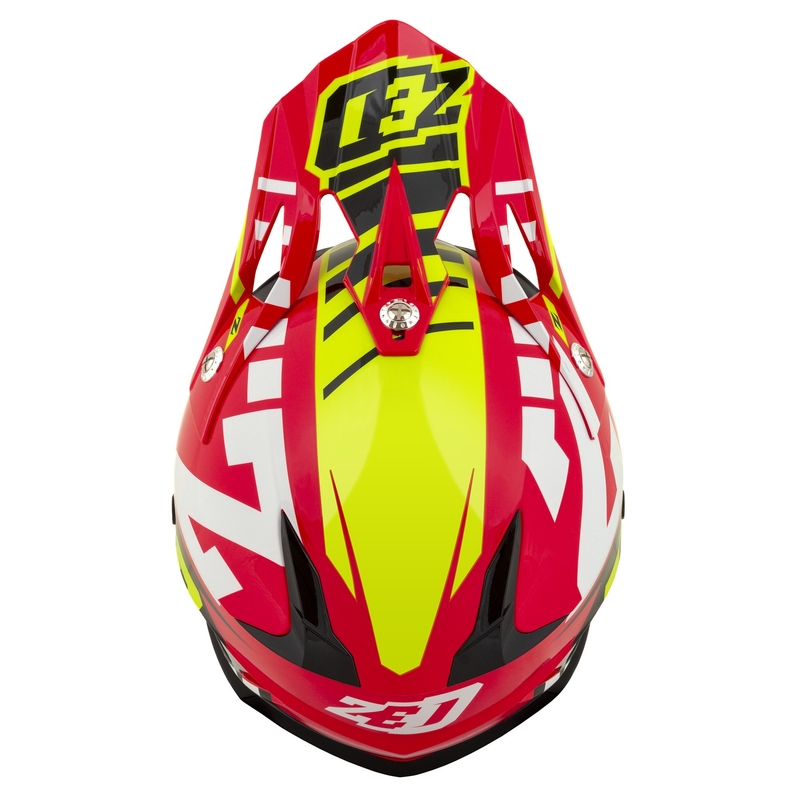 Casco de Moto Motocross ZED X1.9D Targa Niño Rojo-Amarillo Fluo-Negro-Blanco