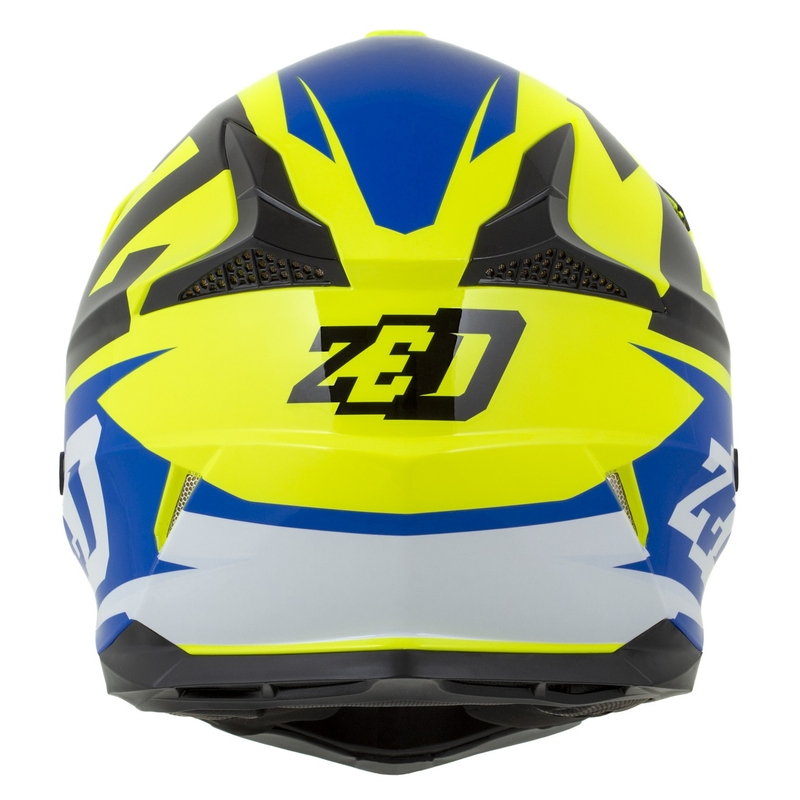 Casco de Moto Motocross Infantil ZED X1.9D Targa Fluo Amarillo-Azul-Negro-Blanco