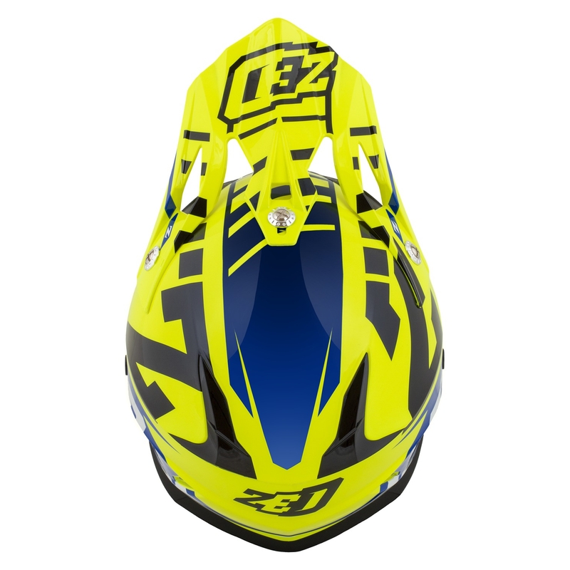 Casco de Moto Motocross Infantil ZED X1.9D Targa Fluo Amarillo-Azul-Negro-Blanco
