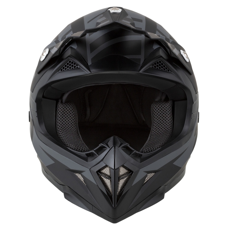 Casco de Moto de Motocross ZED X1.9D Targa Niño Gris Mate-Negro