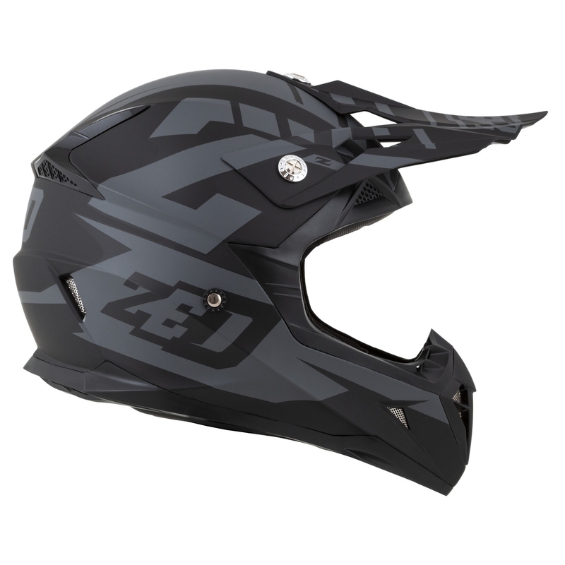 Casco de Moto de Motocross ZED X1.9D Targa Niño Gris Mate-Negro
